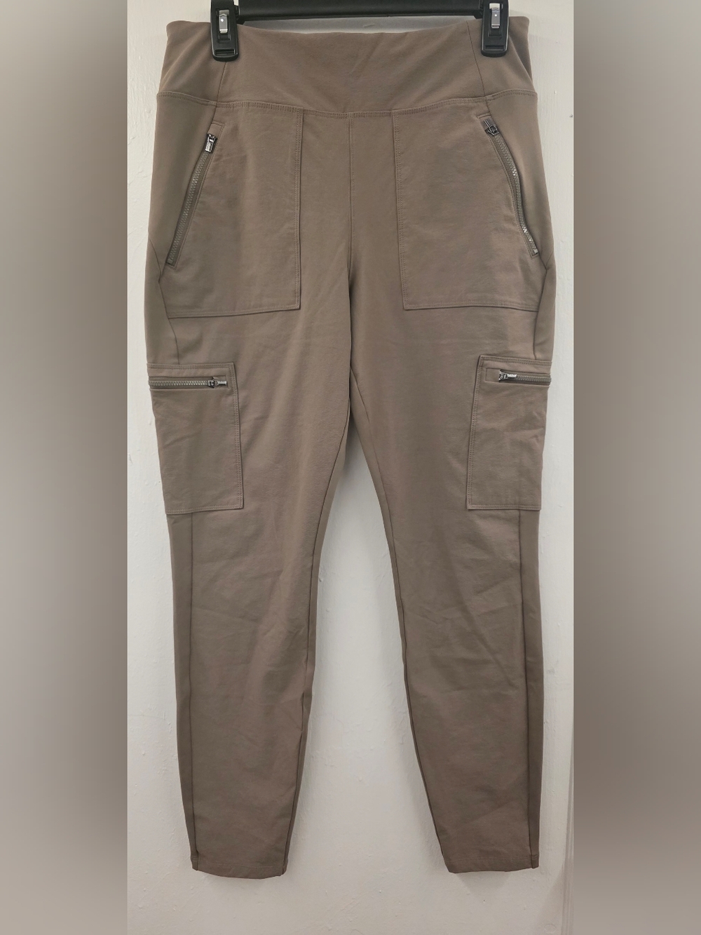 Athleta Headlands Hybrid Cargo Leggings Taupe Brown High Rise Size 12